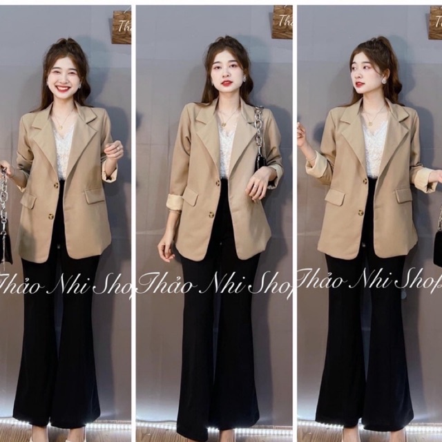 Áo khoác vest xắn tay túi nắp siêu đẹp l1 su