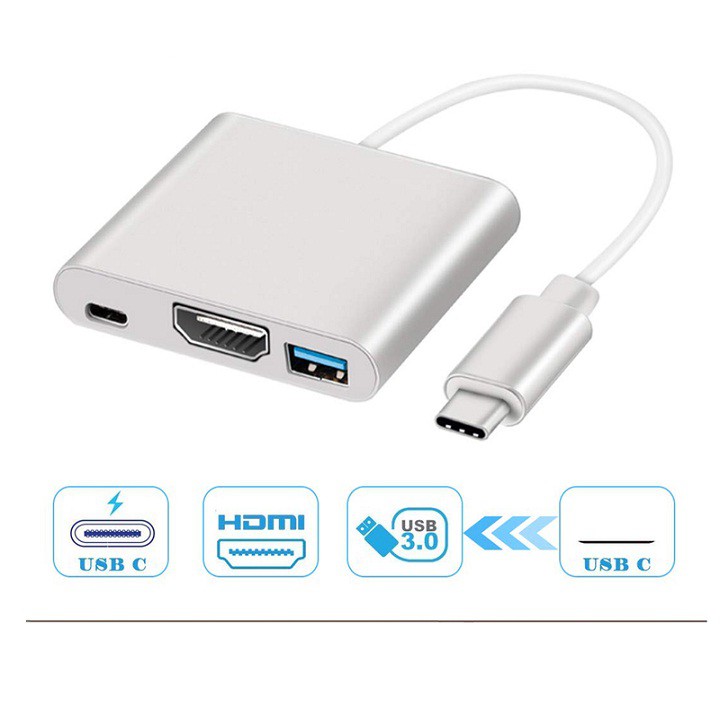 Cáp Chuyển Đổi: từ Type-C Sang USB 3.0 HDMI Adapter