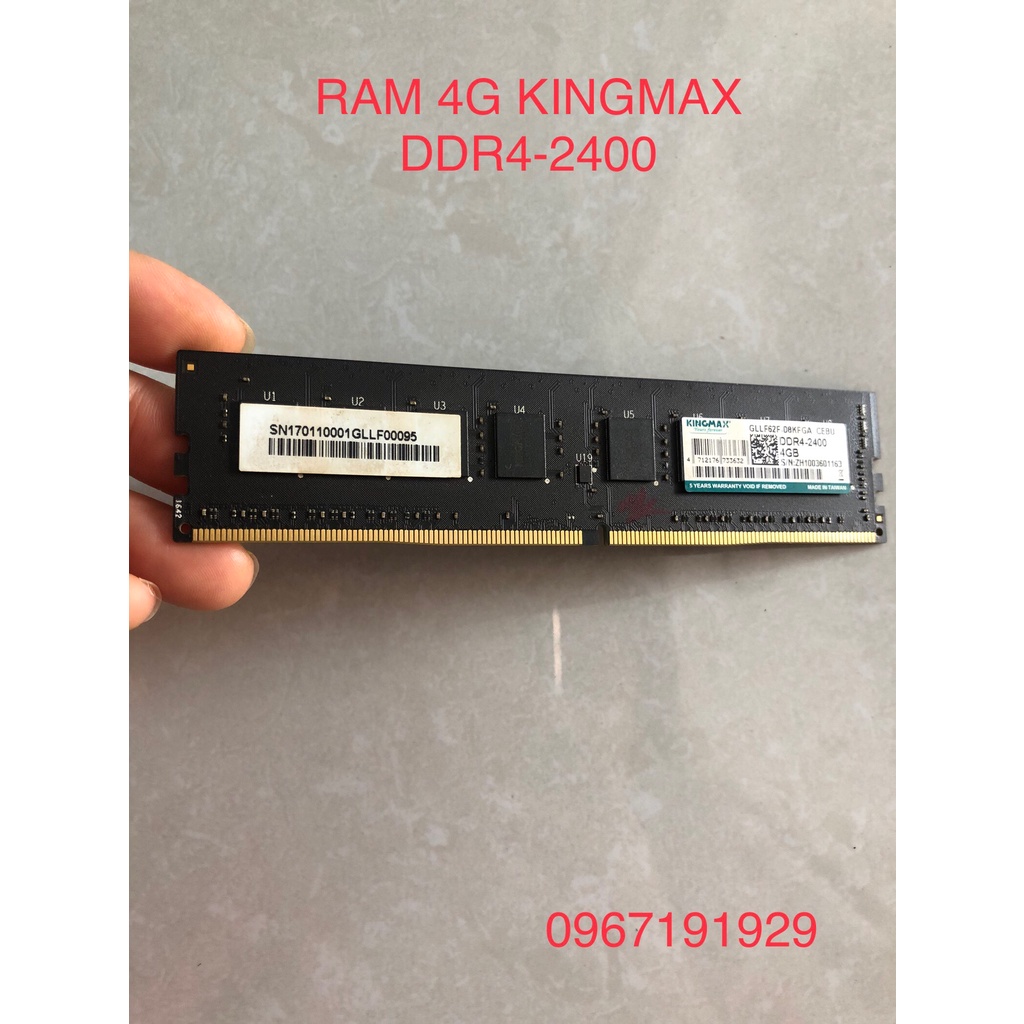 Ram Kingmax 4Gb DDR4 bus 2400Mhz. Hàng đã qua sử dụng. BH 1 tháng.