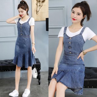 Set đầm yếm Jean đuôi cá BD215