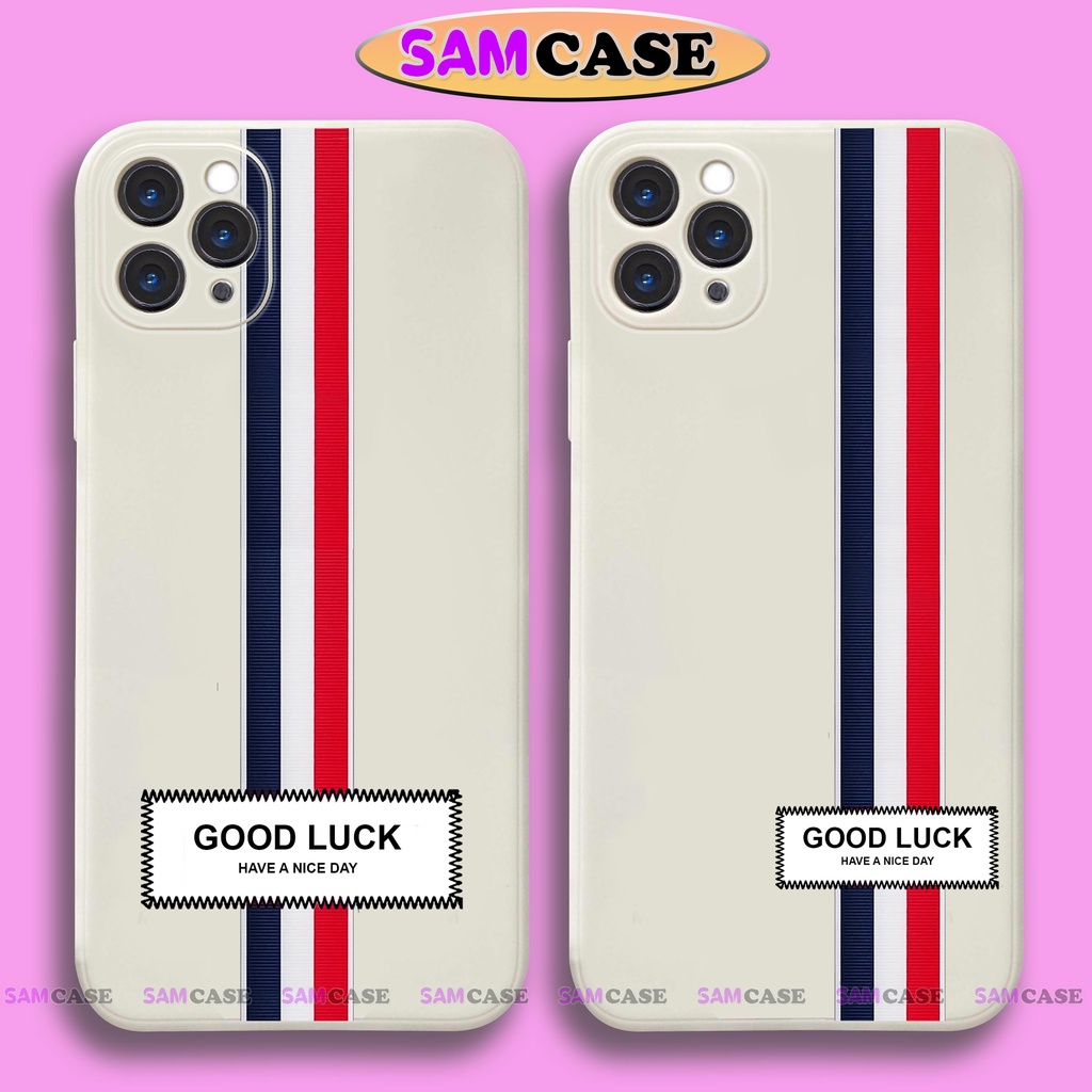 Ốp lưng iPhone cạnh viền vuông silicon mềm dẻo bảo vệ camera cho 6/6s/7/8/X/XS/XR/11/12/13 Pro Plus Max mẫu Good Luck