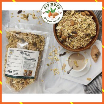 Ngũ cốc granola ăn kiêng, giảm cân, không đường 500g Vị Quế Mật Ong  eat clean healthy Fit Nuts