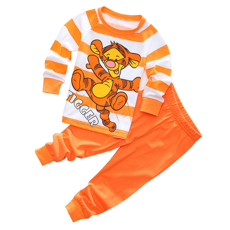 Bộ đồ ngủ dài tay in hình hổ / chuột Mickey cho bé trai từ 1-7 tuổi