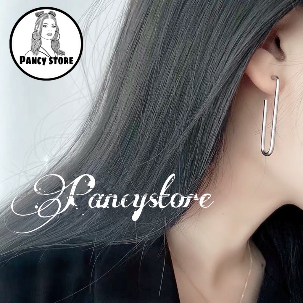 khuyên tai bông tai titan chữ U cá tính khuyên G-dragon không gỉ