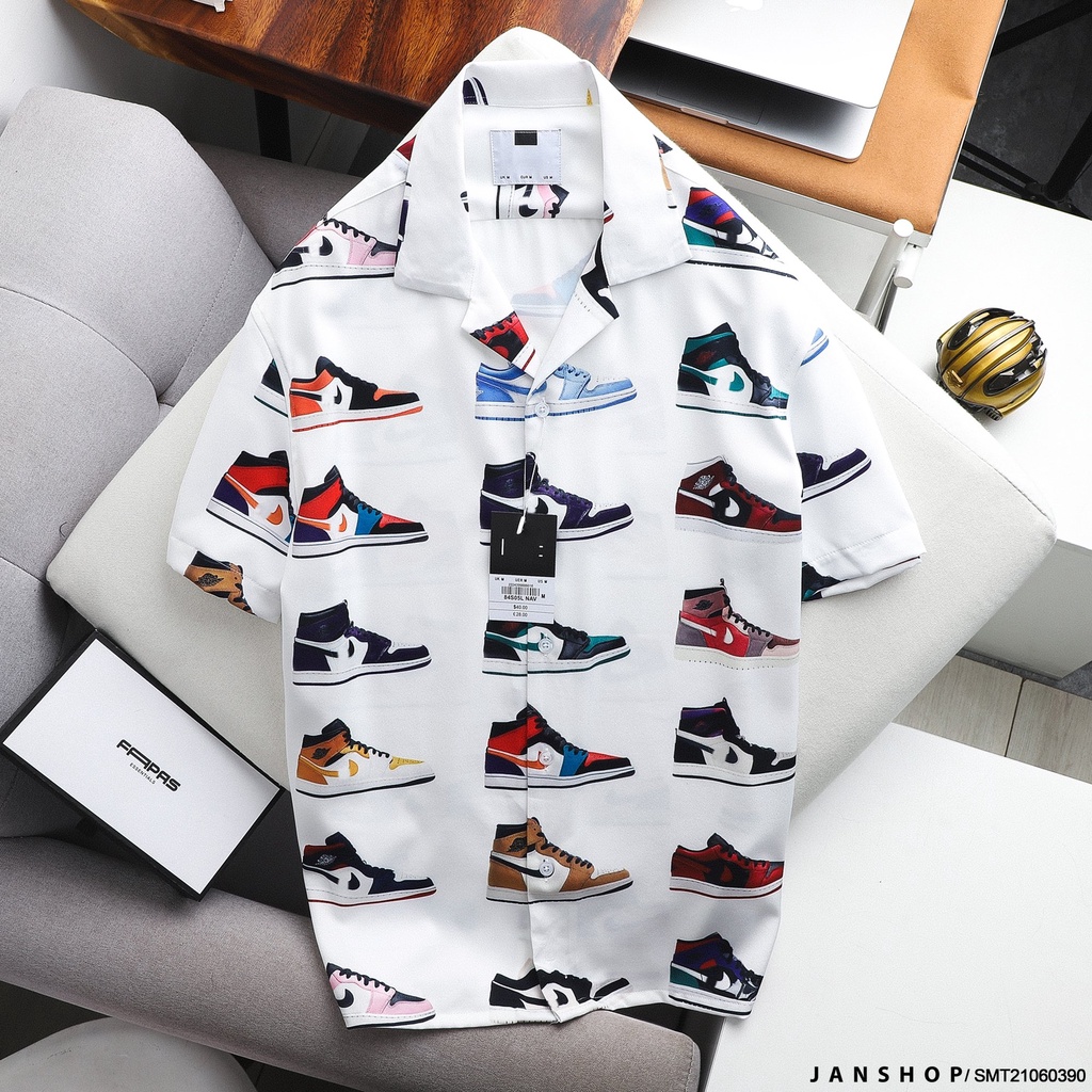 Áo Sơ Mi Nam T.M In Hình Giày Sneaker Năng Động Trẻ Trung | BigBuy360 - bigbuy360.vn
