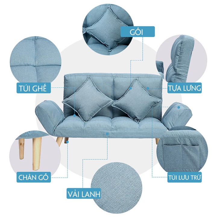 Ghế Sofa Lười Đa Năng - Đa Tiện Ích Có Thể Gấp Gọn Thành Giường Ngủ -Bảo Hành 2 Năm