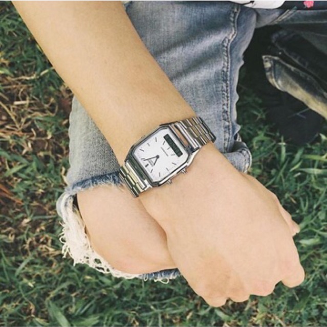 Đồng hồ nam/nữ CASIO AQ230 silver - Chính hãng