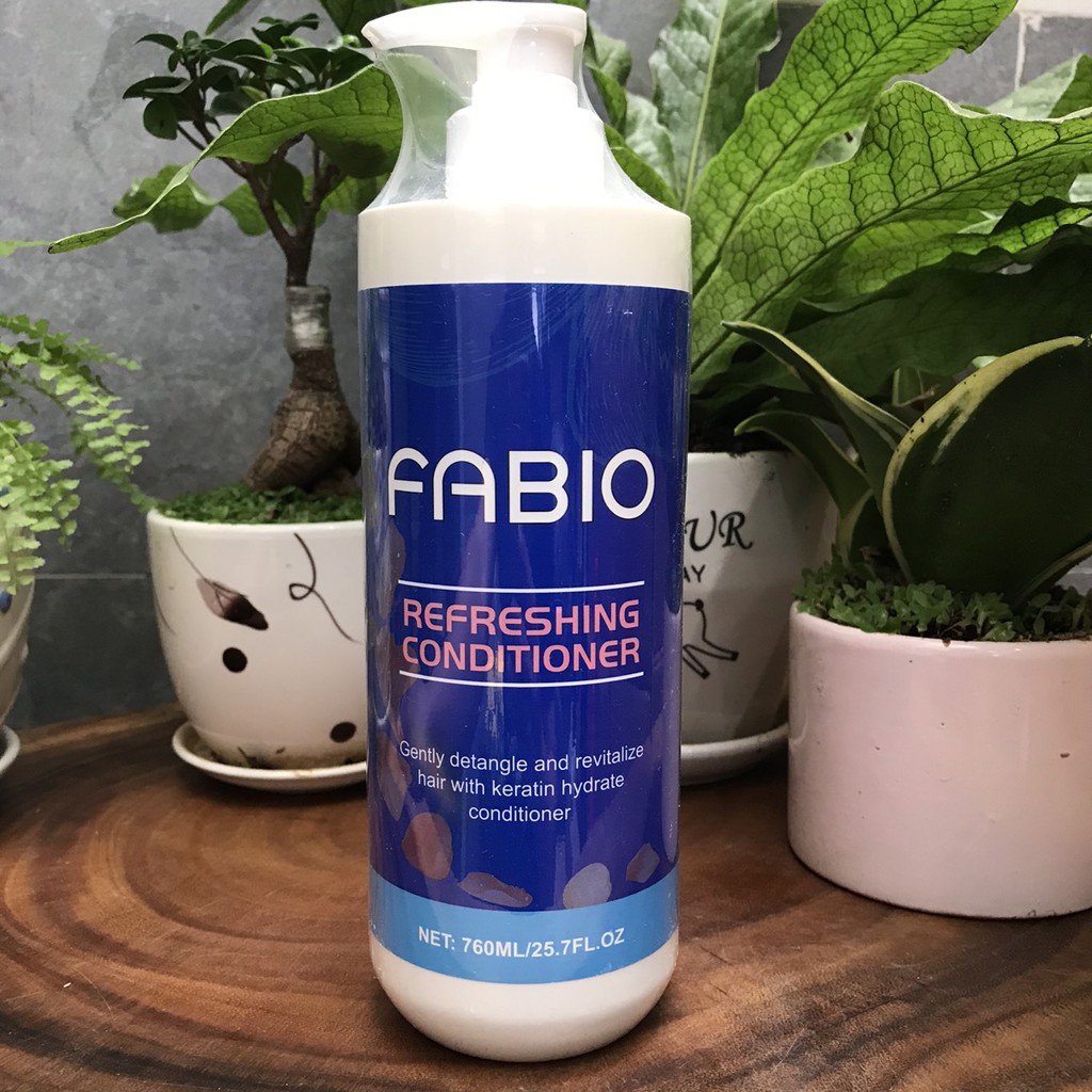 COMBO Dầu gội-xả- Hấp phủ lụa dưỡng chất FABIO Refreshing 760mlx2/500ML