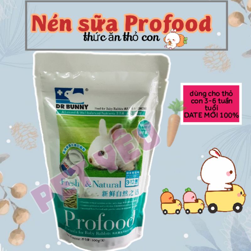 Cỏ nén PROFOOD có vị sữa thức ăn thỏ con từ 3-6 tuần tuổi