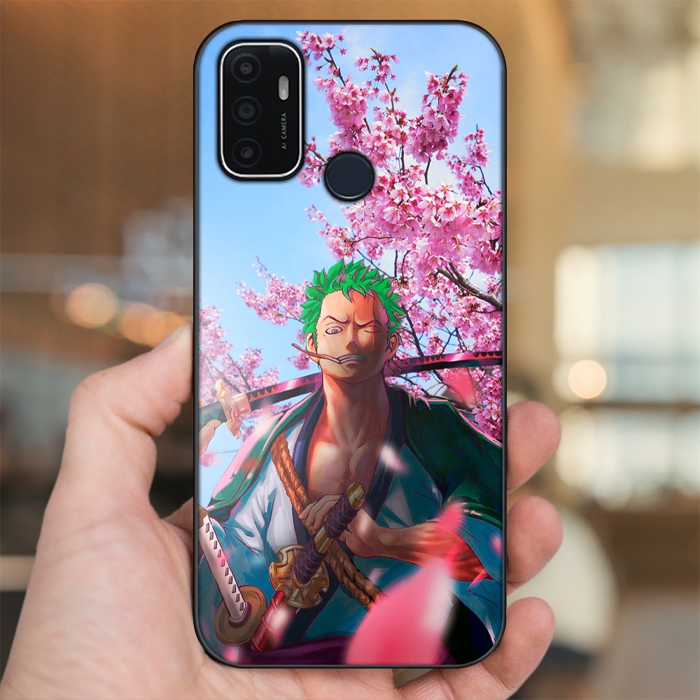 Ốp lưng Oppo A53 viền đen in hình Zoro One Piece