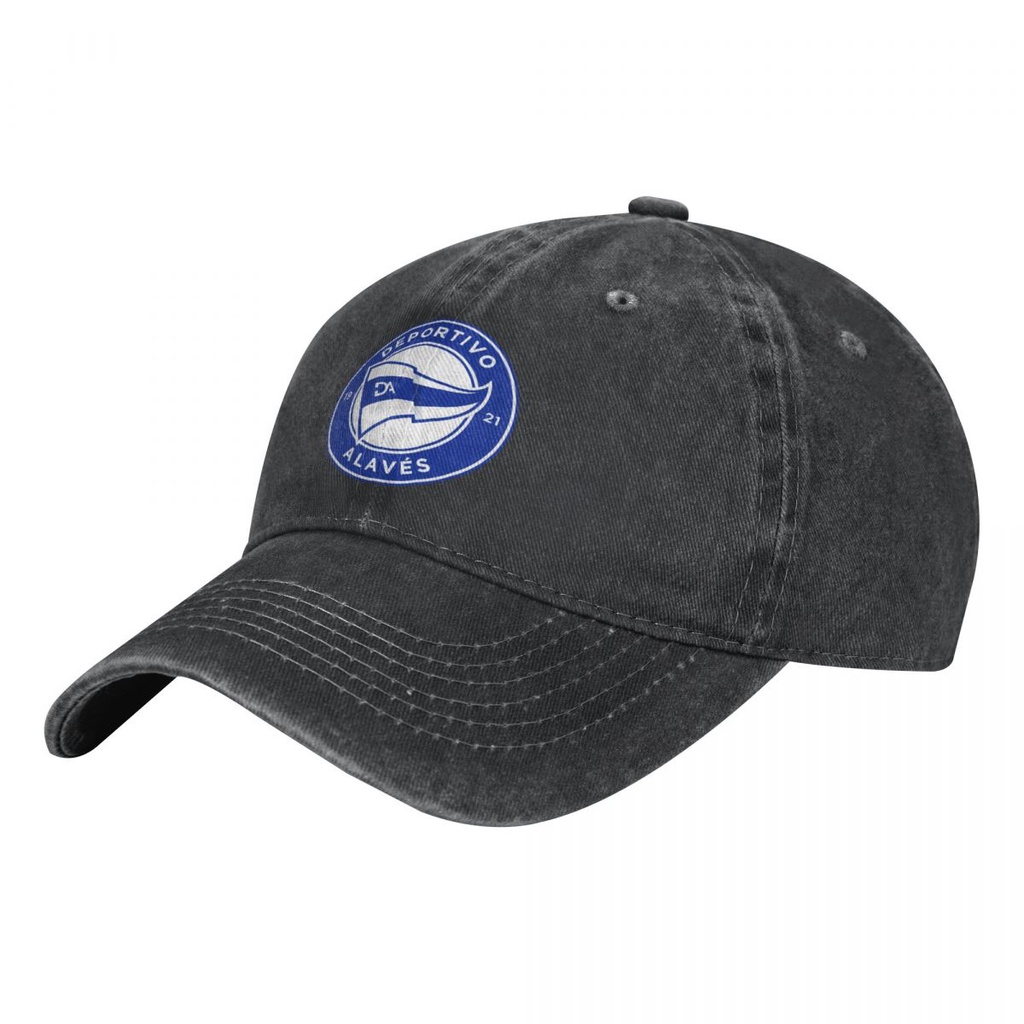 Deportivo Alaves fc logo Washed Denim Hat cong vành Mũ chống nắng đơn giản Mũ bóng chày phù hợp cho 