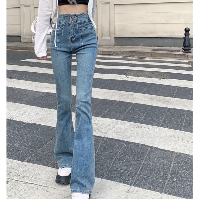 Quần Skinny Jeans Lưng Cao Thời Trang Cho Nữ
