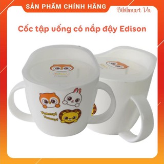 Cốc tập uống có nắp đậy Edison, màu trắng, hình ngộ nghĩnh tạo sự thích thú cho bé khi sử dụng.