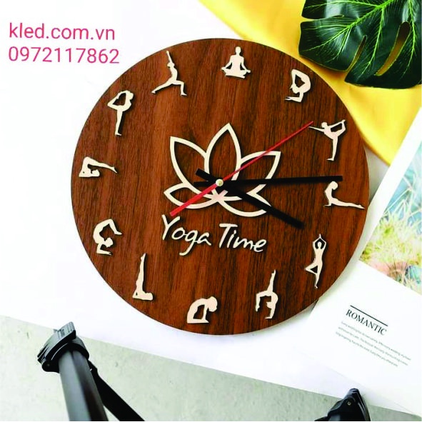 Đồng Hồ Gỗ Yoga Giá Rẻ Đẹp Treo Tường KLED giá tốt Free Ship