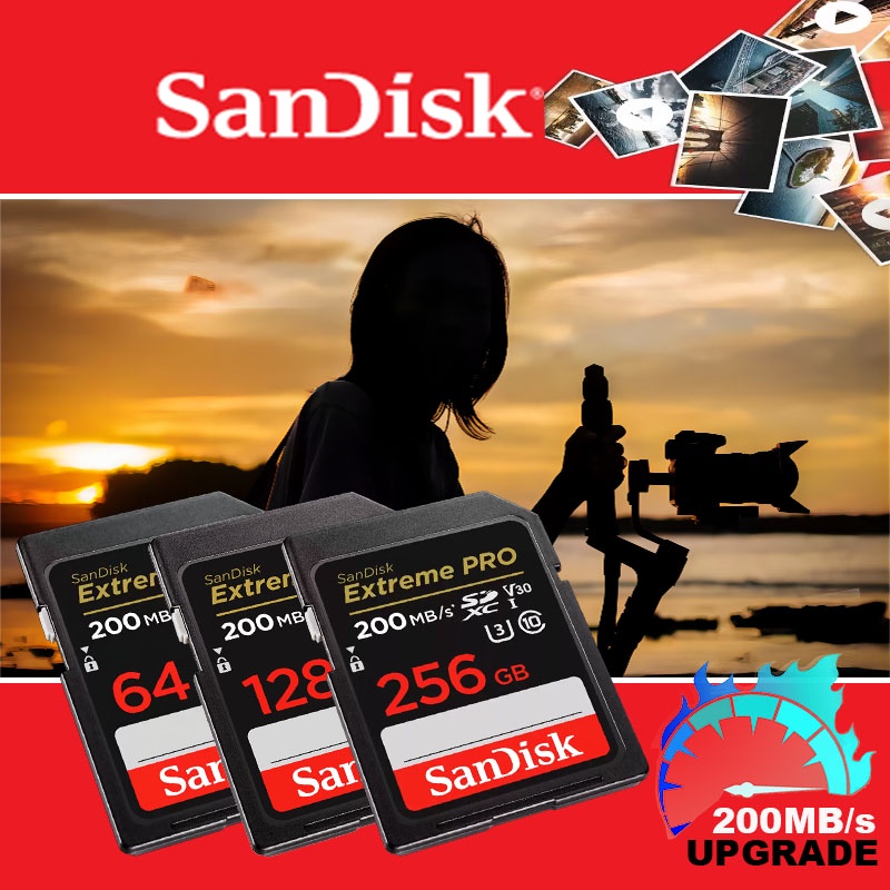 Thẻ Nhớ SDHC 64GB 128GB 256GB SDXC Class10 C10 R80mb / s Ub-1 Hiệu SanDisk 8GB 16GB 32GB SDHC 64GB