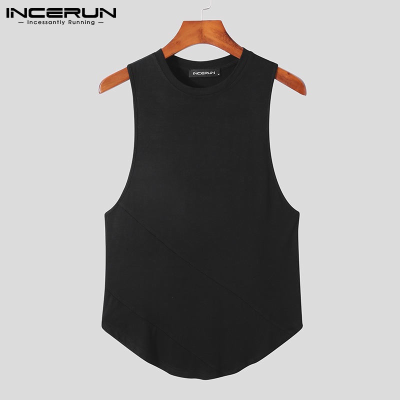 Áo tanktop INCERUN cổ tròn 2 màu thời trang mùa hè cho nam
