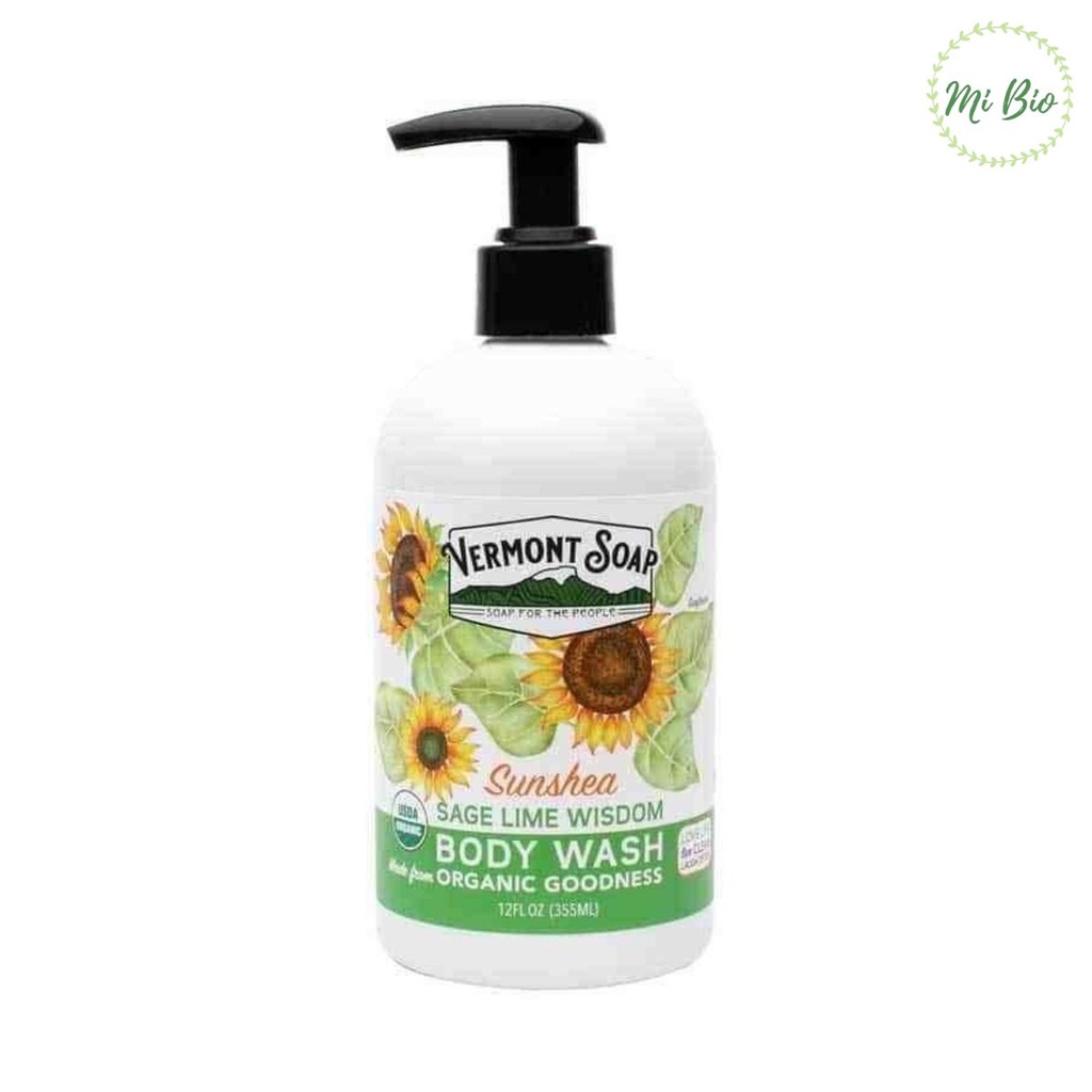 Sữa tắm chanh Sage Lime hữu cơ - Vermont soap