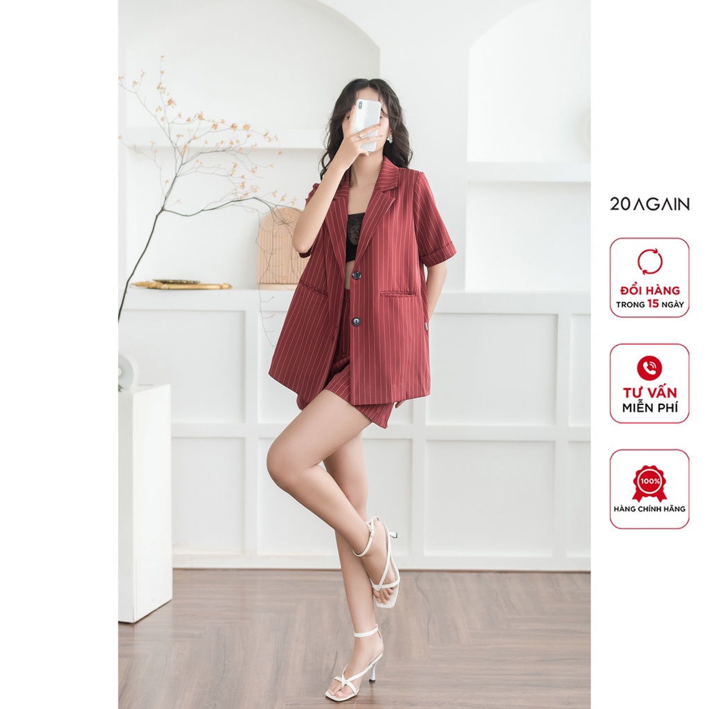 Áo blazer cổ bẻ ve 20Again, thiết kế độc đáo, sành điệu ABA2420 | BigBuy360 - bigbuy360.vn