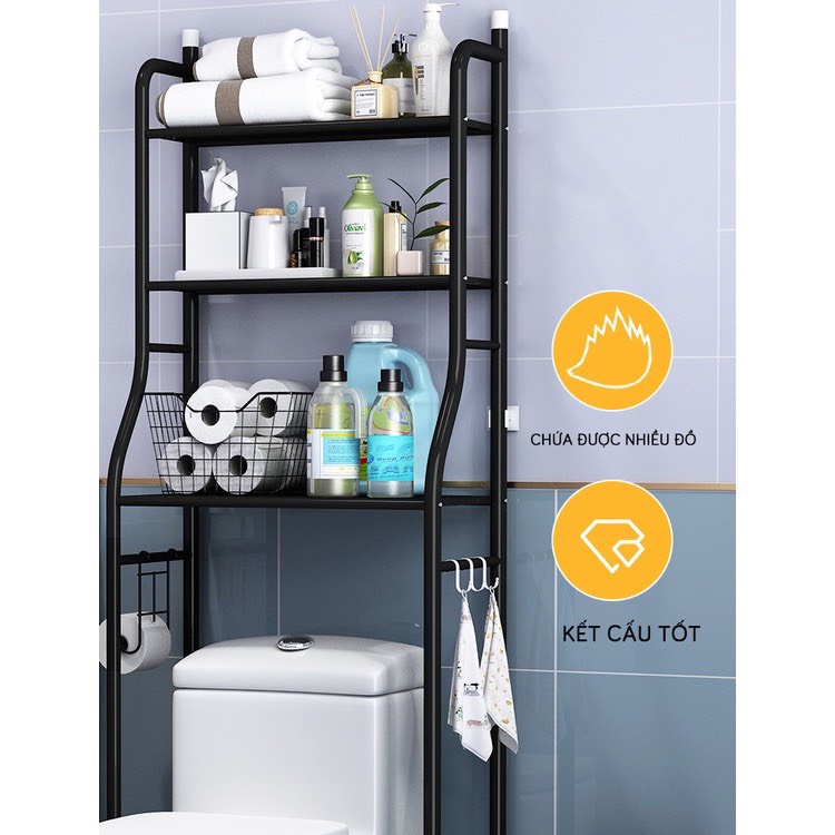 Kệ Nhà Tắm Nhà Vệ Sinh Toilet ,Bồn Cầu, kệ Máy Giặt Sơn Tĩnh Điện 3 Tầng Không Rỉ