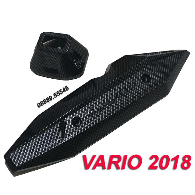 BỘ ỐP PÔ DÀI VÀ CHỤP ĐUÔI PÔ VARIO 2018 - 2020 SƠN CARBON ĐEN