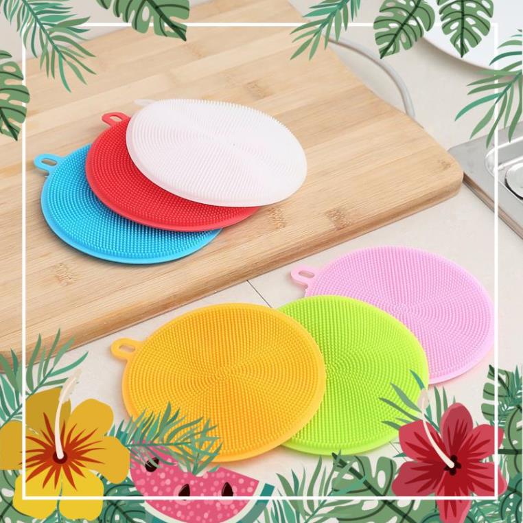 Miếng Cọ Rửa Chén Bát, Xoong Nồi Silicon Tiện Dụng Có Móc Treo Tường Thông Minh Đa Năng