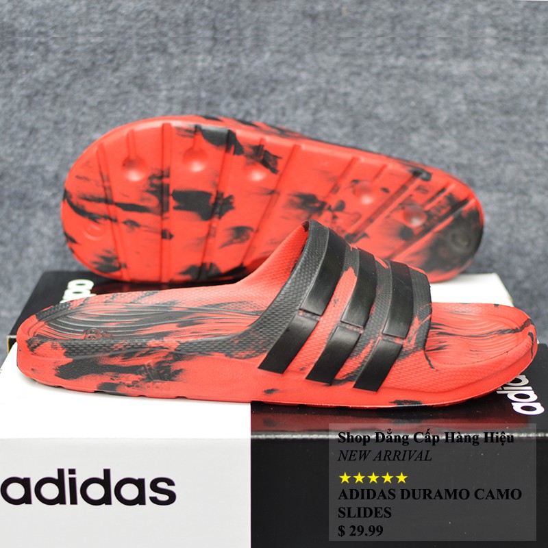 Dép Adidas Duramo Camo đen đỏ sọc đen