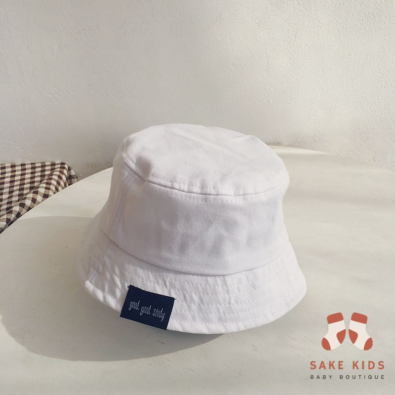 Mũ Nón cho bé trai bé gái - Mũ vải bucket vành tròn Trơn nhiều màu Gắn mác cho bé từ 2-8 tuổi phong cách Hàn Quốc