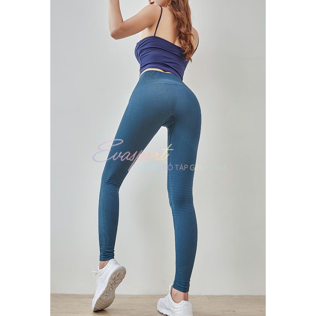 Quần legging dài thể thao nữ tập gym yoga lưng cao, Siêu co giãn, thấm hút mồ hôi -