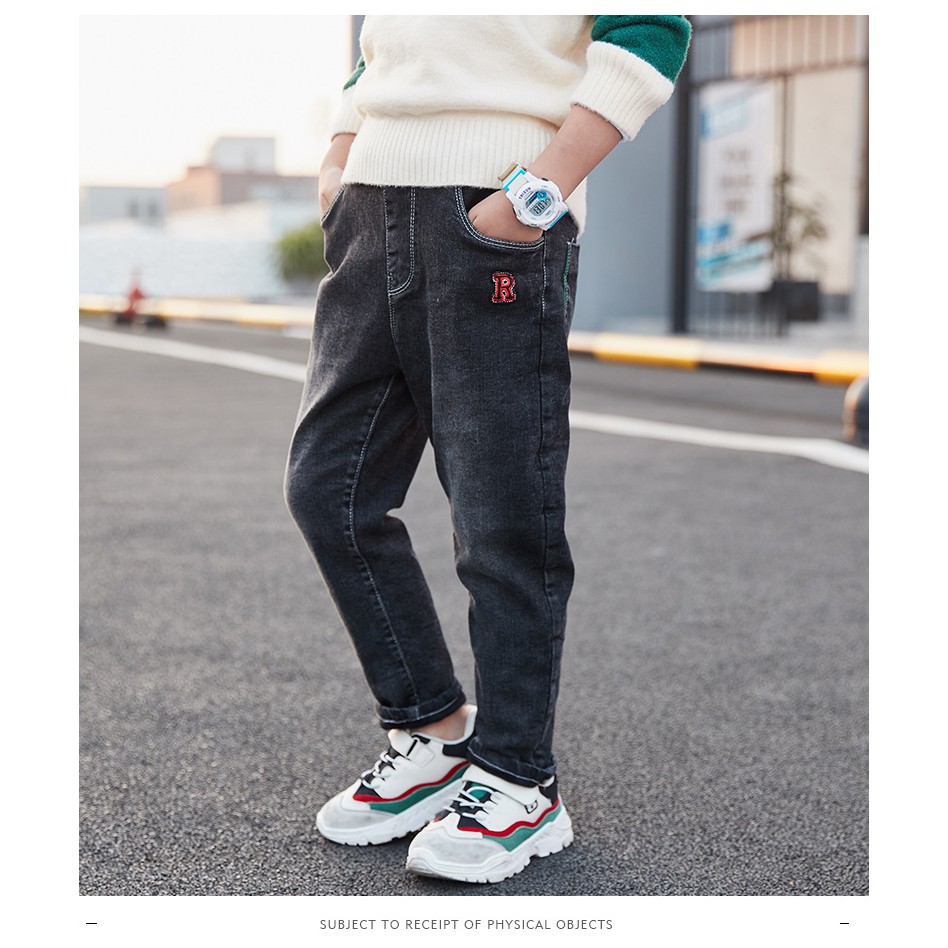 Quần Jeans bé trai mài chữ R 14kg-56kg