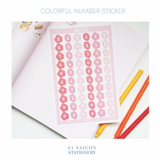 Hình dán chữ số trang trí đủ màu - Colorful Number Sticker