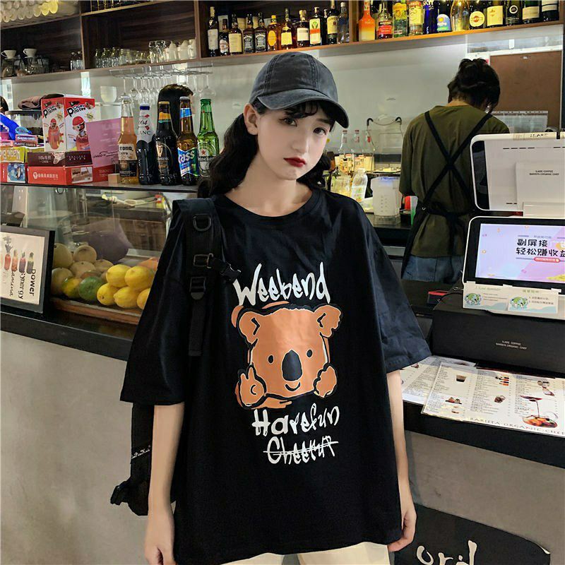 áo thun nam nữ form rộng unisex in hình gấu cute