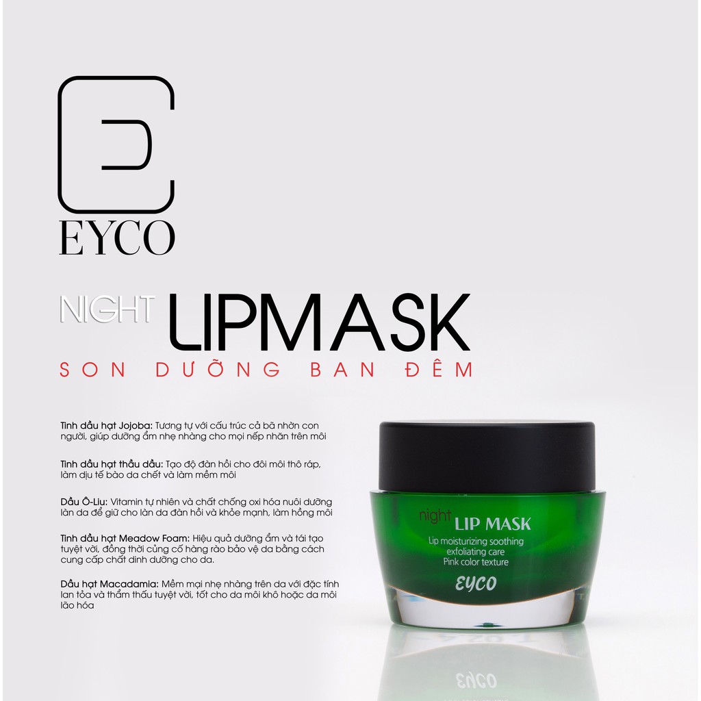 ❤️ EYCO ❤️ Son Nignhtlipmask dưỡng môi ban đêm