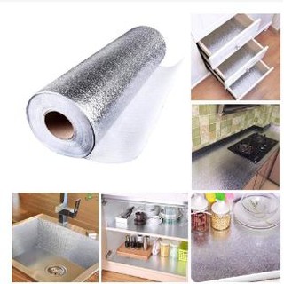 Cuộn giấy decal dán bếp tráng nhôm cách nhiệt, giấy bạc dán bếp