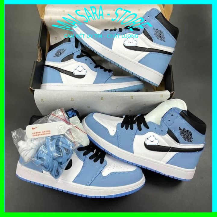 Giày jd cổ cao xanh blu, giày thể thao jd cao cổ xanh dương full phụ kiện hàng cao cấp, full size 36-43/Maisara stor
