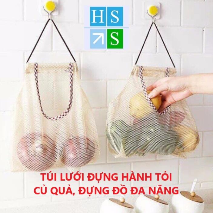 Túi lưới đựng hành tỏi củ quả trái cây có quai treo đựng đồ đa năng - HS Shop Thủ Đức
