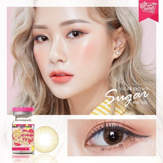 Áp Tròng Không giãn SUGAR BROWN Ẩm Cao 55% HSD 6 Tháng Lens Nâu Mật Ong Tây Tự Nhiên Đi Học Đủ Độ Phù Hợp Mắt Nhạy Cảm