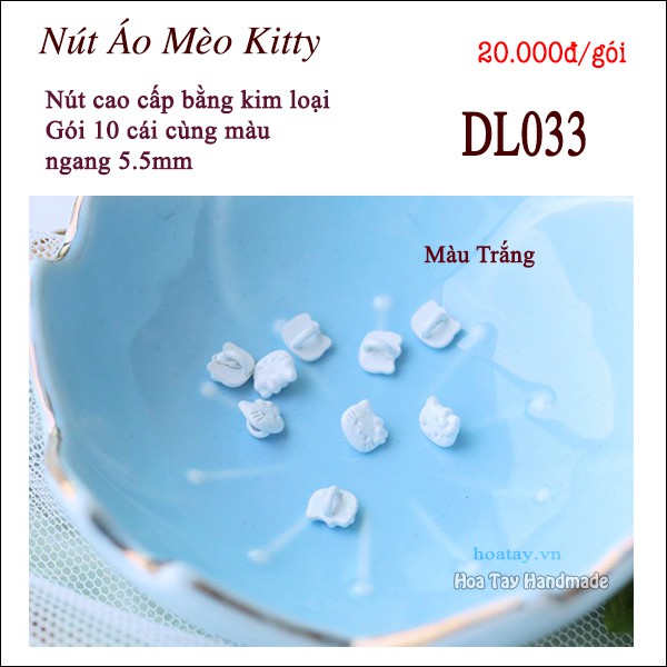 Nút Áo Siêu Nhỏ Hình Mèo Kitty - Nút Áo Cao Cấp cho búp bê, thú bông nhí DL033