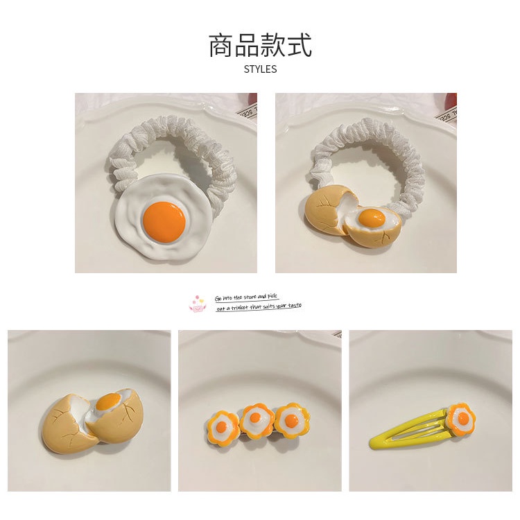 Dây buộc tóc hình trứng chiên dễ thương