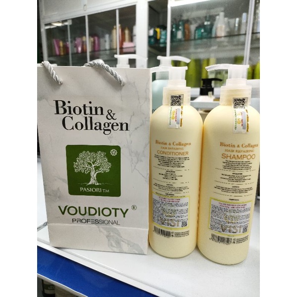 LẺ DẦU GỘI HOẶC DẦU XẢ PHỤC HỒI MỌC TÓC TÁI TẠO TÓC BIOTIN &amp; COLLAGEN VOUDIOTY 500ml -1000ml