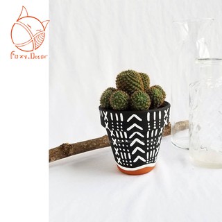 [🌵🌈Chậu đất nung vẽ boho nền đen huyền bí phối màu Vintage🌈🌵] - nhận vẽ theo yêu cầu (sỉ - lẻ)