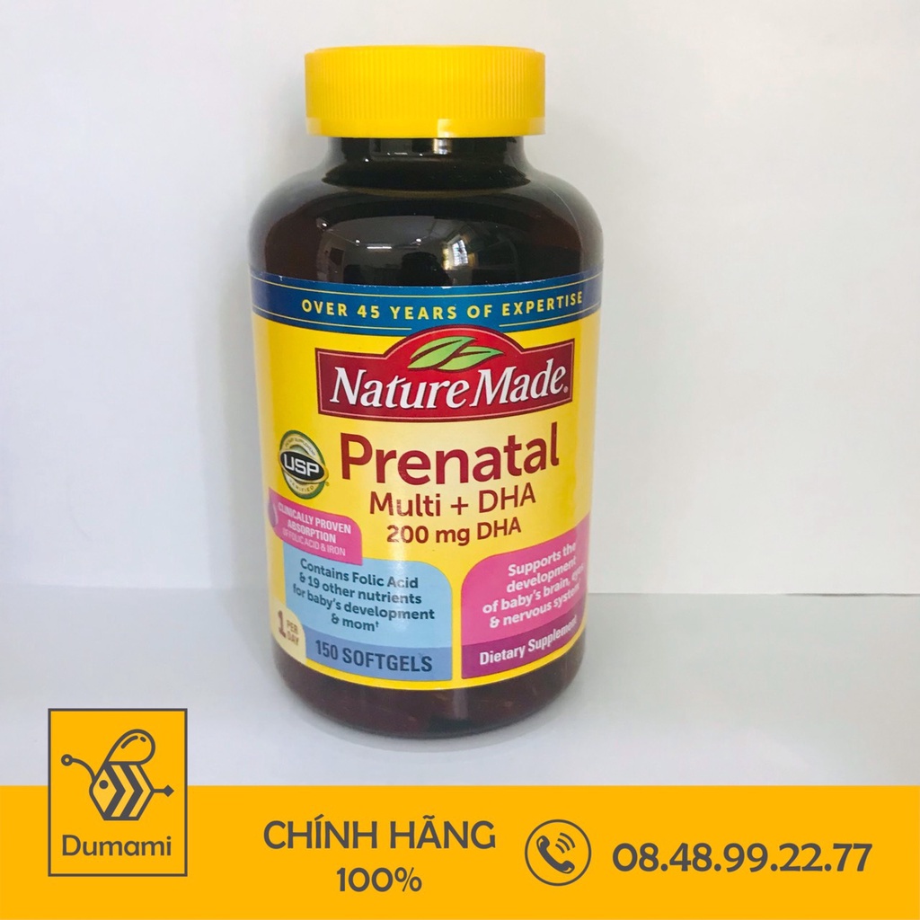 (Ship nhanh+Date xa) Bổ Bầu Prenatal Multi+DHA 150 viên của Mỹ