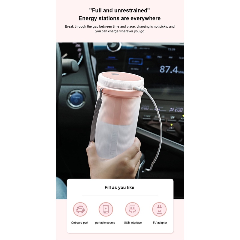 Máy Ép Trái Cây Cốc Ép Trái Cây Gia Dụng Mini Cầm Tay Máy Ép Trái Cây Usb Cốc Nước Trái Cây Dao Sáu Lá Chạy Điện Okase