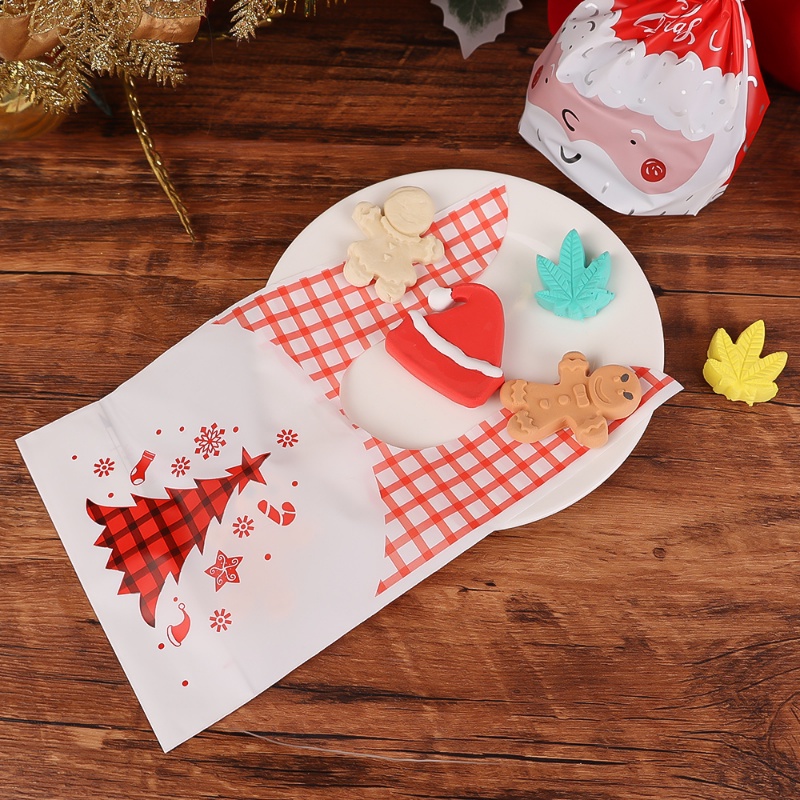 Set 50 Túi Đựng Bánh Kẹo Thiết Kế Tai Thỏ / Ông Già Noel / Người Tuyết Dễ Thương