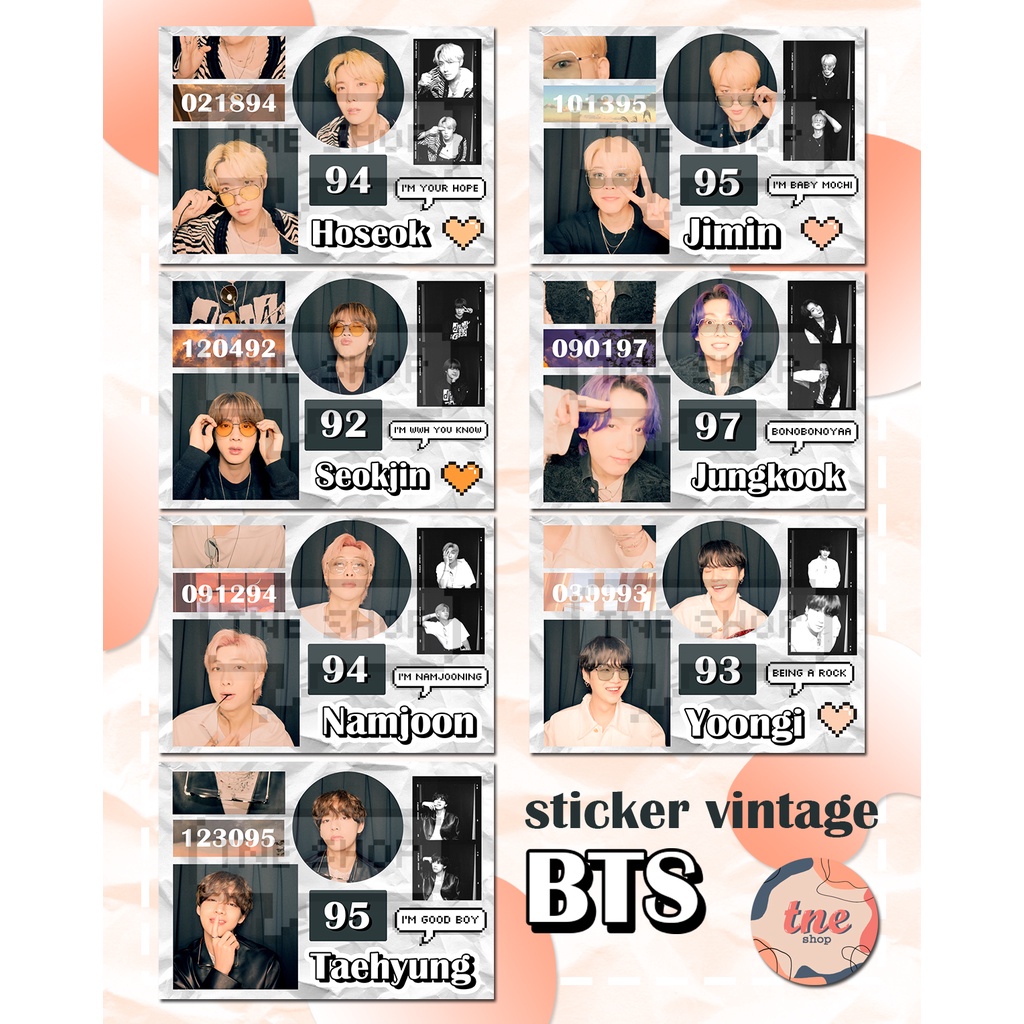 [HÀNG CÓ SẴN] Sticker Vintage BTS