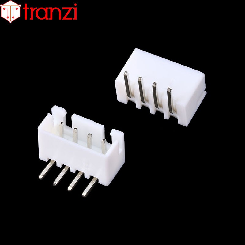 Giắc cắm header 2.54mm XH2.54 4P chân cắm cong trắng - túi 50 cái