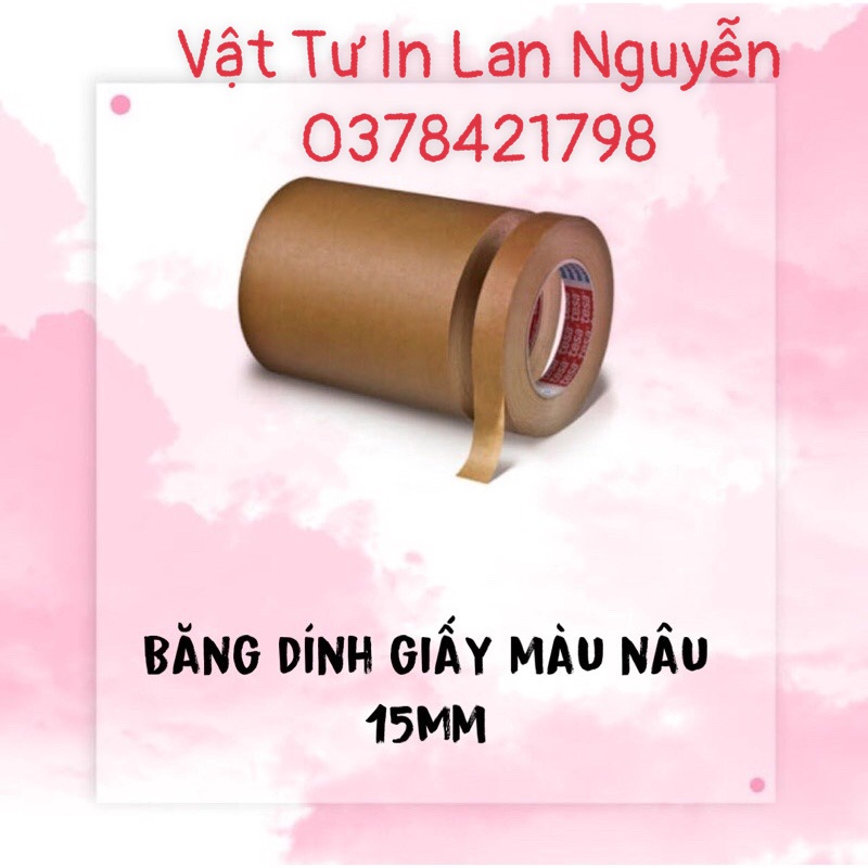 Băng dính giấy màu nâu 15mm * 50m - 1 cuộn