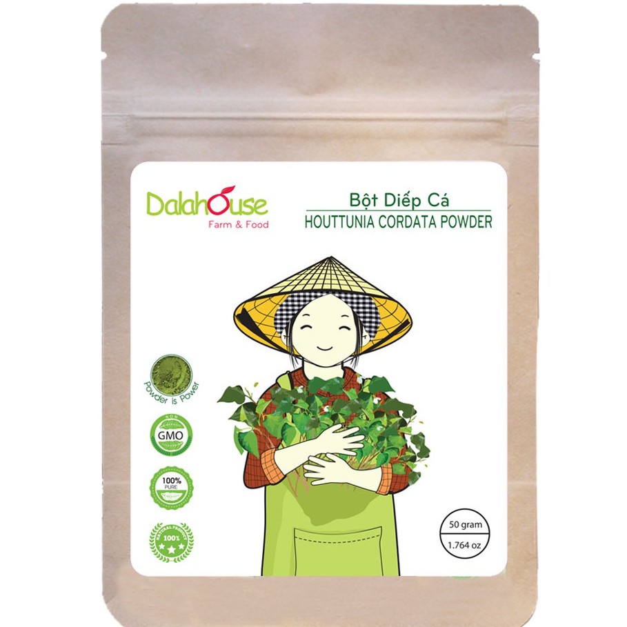 BỘT DIẾP CÁ DALAHOUSE - Hỗ trợ tiêu hoá, thanh nhiệt cơ thể, giúp làm đẹp da (150g túi)