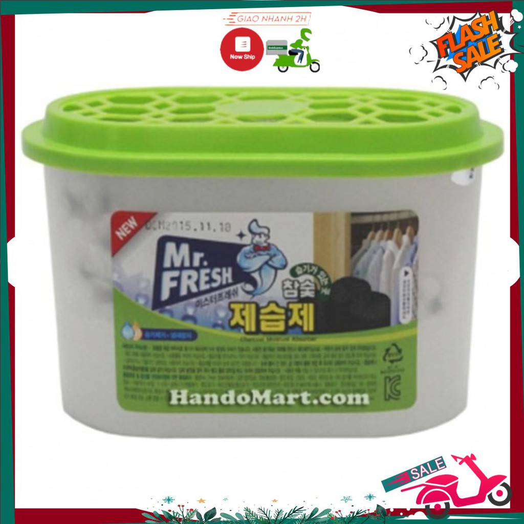 Bộ 2 bình hút ẩm than hoạt tính khử khuẩn Mr Fresh - Korea 256g / Bình