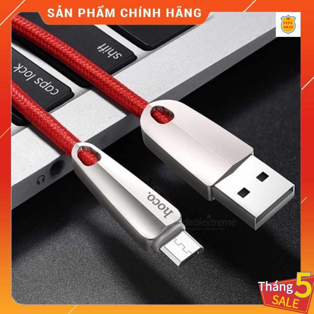 HOCO U35: Cáp sạc tự ngắt khi đầy pin, Hỗ trợ sạc nhanh, dây cực bền (Cổng Micro USB cho Samsung, LG Huawei, Oppo..)