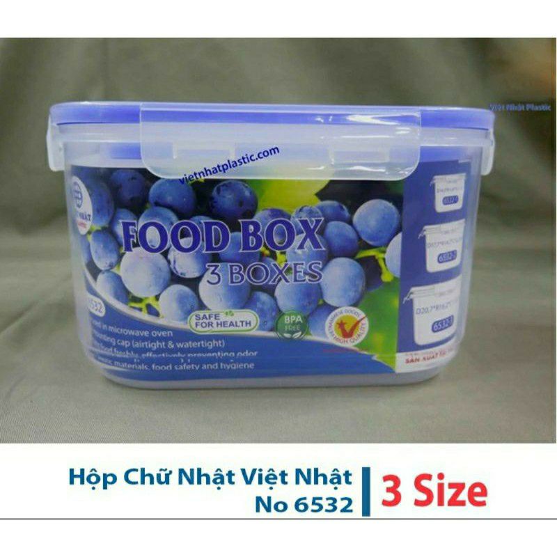 HỘP ĐỰNG THỰC PHẨM, BỘ HỘP ĐỰNG THỰC PHẨM CHỮ NHẬT 6532